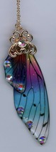 Fashion Handmade Rainbow Fairy Tale Cicada Wings Rhinestone Necklace - £14.86 GBP