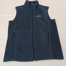 Columbia Granite Mountain Fleece Vest Men&#39;s Small Blue Full Zip Pockets ... - $16.92