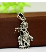 925 sterling silver vintage Antique stylish god Krishna with cow Pendant... - $54.32 CAD