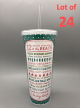 Lot of 24 Acrylic Tumbler Cup Straw 12 Days of Christmas at Beach Party ... - $744.00 MXN