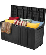 Durable 75 Gallon Deck Box Storage Patio Outdoor Garden Resin Waterproof... - $92.53