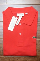Lacoste PH221B Men‘s Red Mesh Cotton Polo Shirt Big &amp; Tall 1XLB EU 8R  - $54.44
