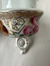 Japanese Antique China Chocolate Pot Cabbage Roses Gold Trim 1921-41 VG - £8.84 GBP