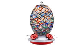 Blown Glass Hummingbird Feeder, Hummingbird Gifts for Mom, Garden Backya... - £46.92 GBP