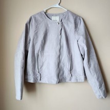 Maurice&#39;s Gray Faux Suede Asymmetric Full Zip Womens Size XL Moto Casual Jacket - £18.37 GBP