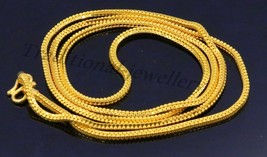 22 Kt Yellow Gold Multi Box Shape Chain Indian Authentic Unisex Necklace - $2,351.34+