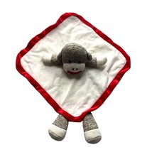 Baby Starters Sock Monkey Lovey Security Blanket 12.5 in Wide Rattle Plu... - $8.90