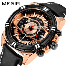 New Watches Men Luxury Brand MEGIR Chronograph Men Sports Watches Waterp... - £43.82 GBP
