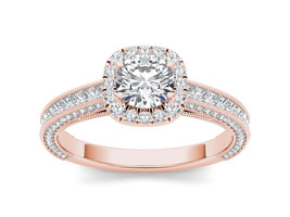 Authenticity Guarantee 
14K Rose Gold 1 1/2ct TDW Diamond Vintage Halo Engage... - £1,822.52 GBP