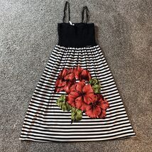 Cristina Love Floral Striped Sundress Dress Juniors Women (L) Thin Strap  - $13.95