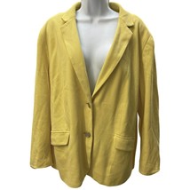 Talbots Women Blazer Jacket SZ 22 Yellow Nautical Anchor Lining 100% Cot... - $611.96 MXN