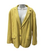 Talbots Women Blazer Jacket SZ 22 Yellow Nautical Anchor Lining 100% Cot... - $33.24