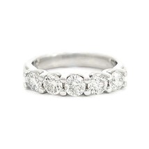 5-Stone Round Diamond Wedding Band Anniversary Ring 14K White Gold, 1.02 CTW - £2,188.87 GBP
