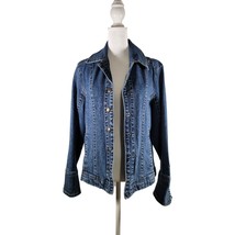 Live A Little Size PM Denim Jean Jacket Fitted Long Sleeves Pockets - $18.69