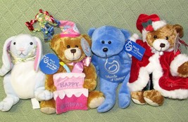 March Of Dimes B EAN Bag Lot Plushland Christmas Bunny Birthday All With Tags - $22.50