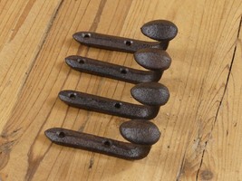 4 Rustic Coat Hooks Cast Iron Wall Mount Hat Hook Towel Railroad Spikes Bath  - £12.73 GBP