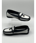 Etienne Aigner Slip On Loafers Wrina Size 7.5 M Black &amp; White - $32.38