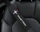 Mustang Embroidered Logo Car Seat Belt Cover Seatbelt Shoulder Pad 2 pcs - £10.16 GBP
