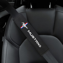 Mustang Embroidered Logo Car Seat Belt Cover Seatbelt Shoulder Pad 2 pcs - £10.14 GBP