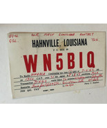 Vintage Ham Radio Card WN5BIQ  Hahnville Louisiana 1962 - $4.94