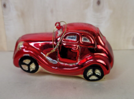 Vintage Mold Blown Ornament Red Car 5&quot; - $14.85