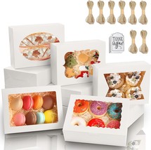 65 PCS 8x6x2.5 Inch Cookie Boxes with Window White Bakery Boxes Pastry Boxes for - £40.69 GBP