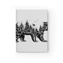 Personalized Notebook, Journal With Bear Forest Art Print Cover, 128 Bla... - $26.78