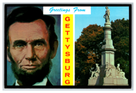 Greetings From Gettysburg, PA  Soldiers National Monument Postcard Unposted - £3.84 GBP