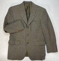 Faconnable Mens 38R Blazer Brown Glen Plaid Cashmere Wool Sport Coat Italy - £57.57 GBP