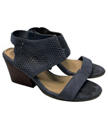 Dr Scholls Sandals Womens 9M Blue Jasmin Open Toe Perforated Elastic Back - $27.06 CAD