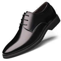 5CM Elevator Men Dress Shoes Simple Quality Men Derby Shoes Lace-up Brand Men Fo - £56.78 GBP