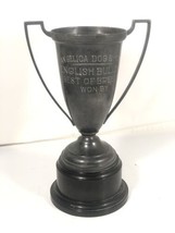 Vintage Silverplate Trophy Cup Dog Show English Bulldog Best Of Breed 1935 - £194.68 GBP