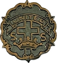 &quot;United&quot; Antique Methodist Sunday School Pin SS Little System Metal Cros... - £7.85 GBP