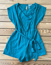 she + sky NWT women’s Short Sleeve belted romper size S Turquoise F7 - £10.58 GBP