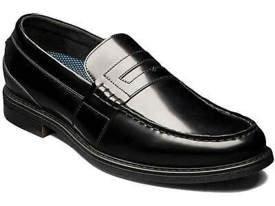 Men's Nunn Bush Lincoln Moc Toe Penny Loafer Shoes Leather Black Multi 85538-009