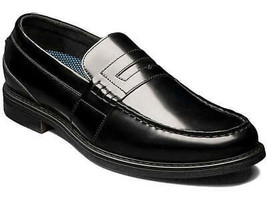 Men&#39;s Nunn Bush Lincoln Moc Toe Penny Loafer Shoes Leather Black Multi 85538-009 - £75.75 GBP