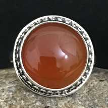 925 Sterling Silver Carnelian Handmade Ring SZ H to Y Festive Gift RS-1291 - £30.20 GBP