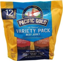 NEW Pacific Gold Teriyaki &amp; Original Beef Jerky - 1.25oz bags (12 Pack) - £15.94 GBP