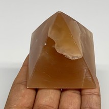 176.5g, 2.1&quot;x2.2&quot;x2.1&quot;, Honey Calcite Pyramid Gemstone, Crystal, B31786 - £35.39 GBP