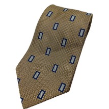 Barbara Blank Blue Gold Rectangle Tie Necktie Traditional Jacobson&#39;s Men&#39;s - £7.15 GBP