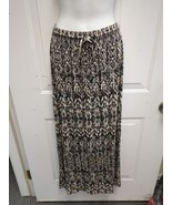 Cynthia Rowley Earth Tone Abstract Maxi Skirt Medium Beige black and gray - £11.24 GBP