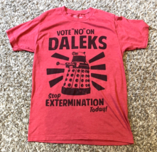 Doctor Who Dalek Shirt Adult S Red Purple Junction Vote No Stop Extermination - $18.69