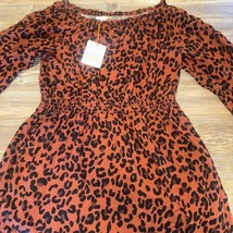 Women&#39;s Long Sleeve Smocked A-Line Dress - Knox Rose Leopard Print Mediu... - £15.51 GBP