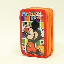 Walt Disney World Parks Mickey &amp; Friends Pencil/Drawing Case 3 Zippered ... - $19.55