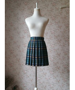 Dark Green Plaid Skirt Outfit Women Petite Size Mini Pleated Plaid Skirt - $39.57 CAD