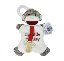 Baby Starters Sock Monkey Paci Pacifier Rattle Security Blanket Plush Lovey New - £29.68 GBP