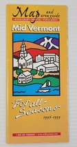 *L1) Vintage 1998-99 Mid Vermont Map and Area Guide Middlebury Bristol V... - $9.89