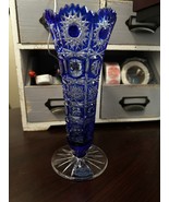 Vintage Barmat ERTE Glass Cobalt Blue Bud Vase 8” - $989.99
