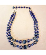 Nice VTG Beaded Necklace Turquoise Blue Double Strand Japan Adjustable C... - $27.20 CAD
