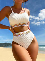 Beach Swimsuit Bikini Fashion Ladies Two-Piece Swimwear Ribbon - £15.79 GBP